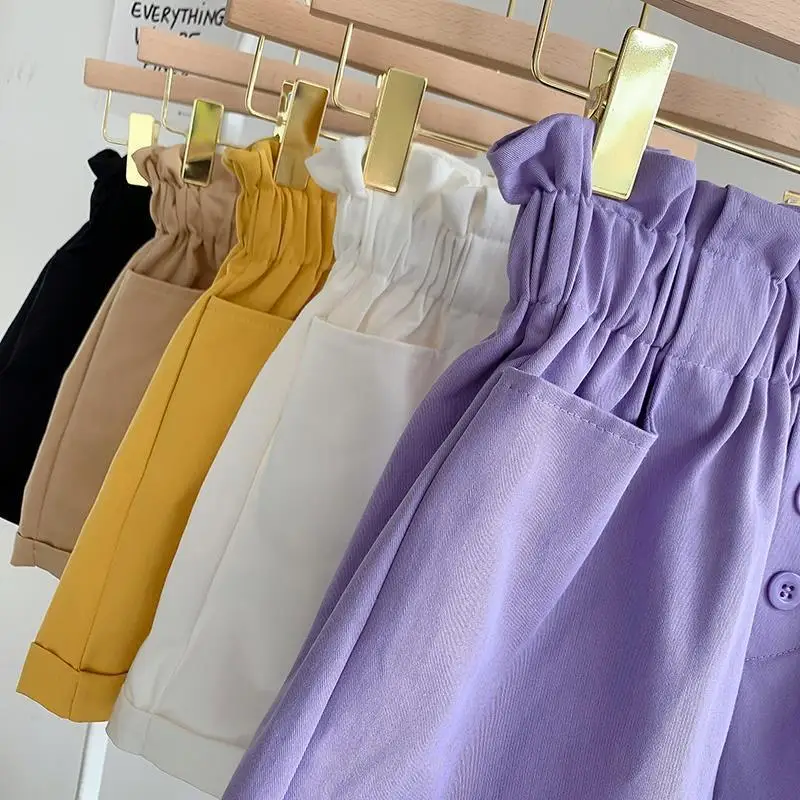 Summer Clothes for Girls Candy Color Kids Cotton Shorts for Girls Summer Casual Wear Thin Breathable Outdoor Sports Pants