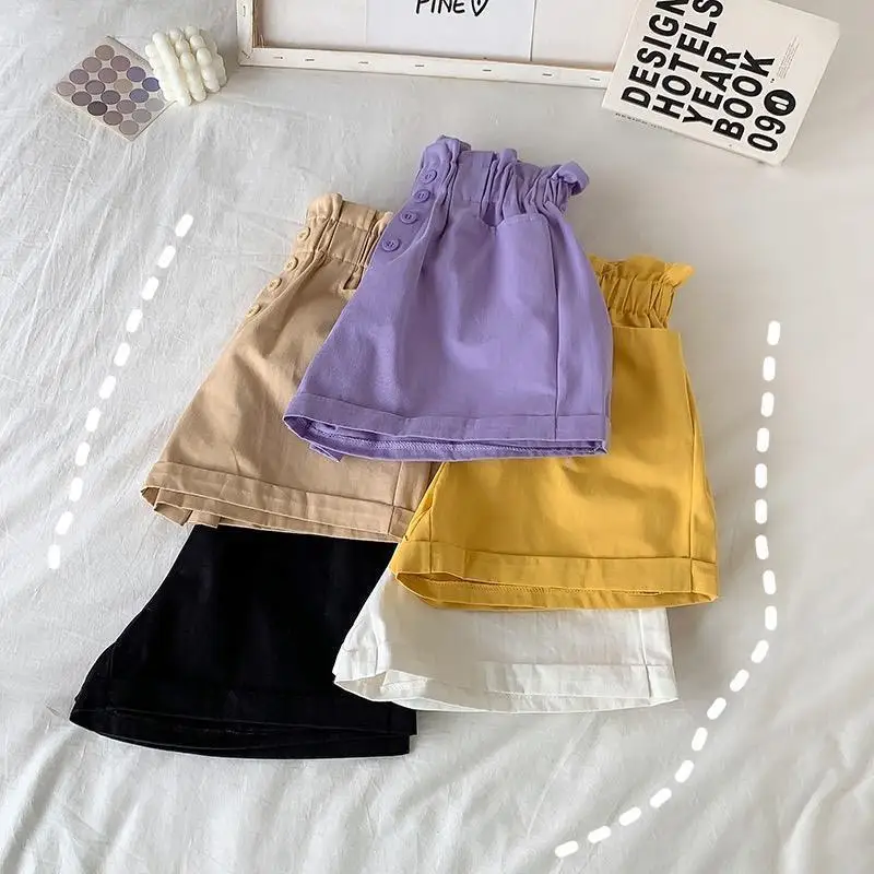 Summer Clothes for Girls Candy Color Kids Cotton Shorts for Girls Summer Casual Wear Thin Breathable Outdoor Sports Pants