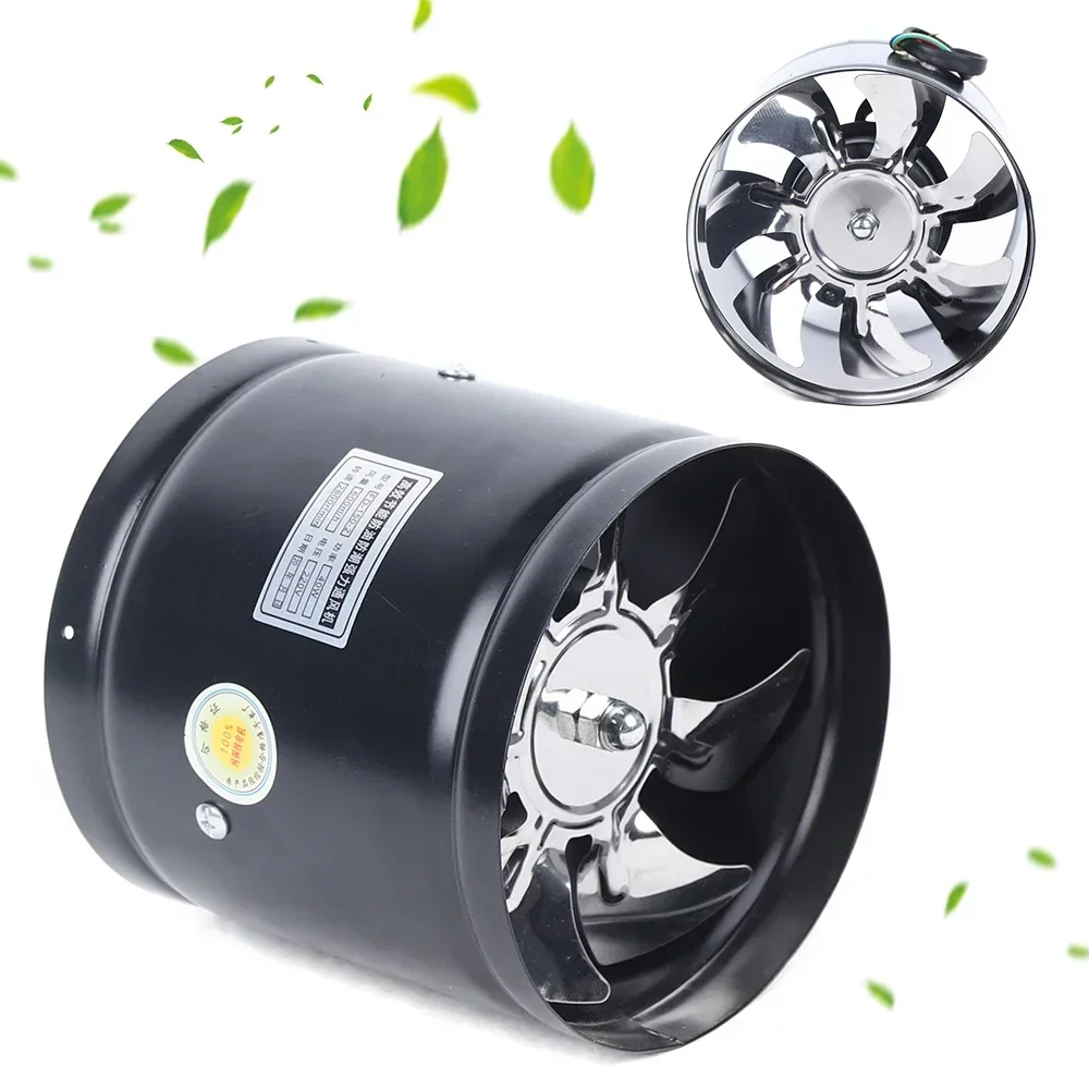Axial Pipe Metal Blower Bathroom Fan Channel Pipe Fan 500m³/h Channel Duct Extractor Insert Exhaust Fan