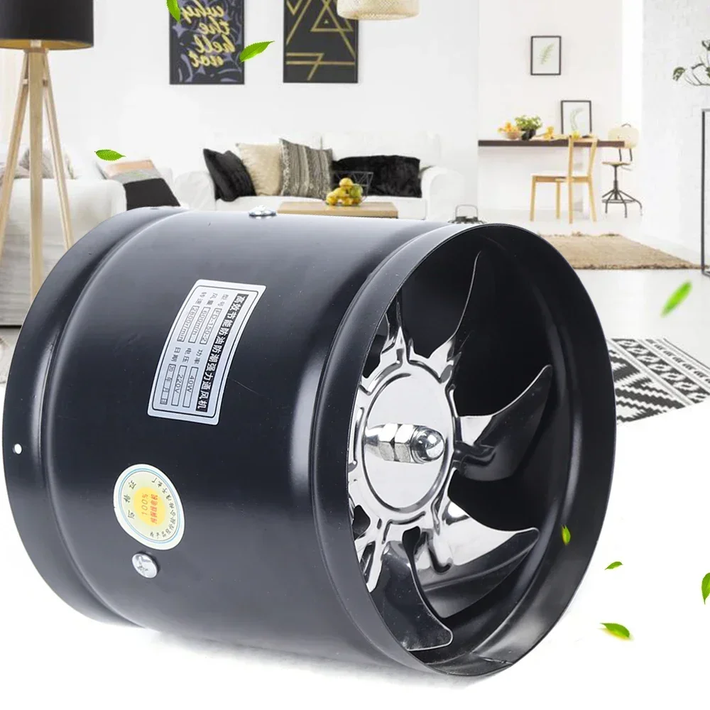 Axial Pipe Metal Blower Bathroom Fan Channel Pipe Fan 500m³/h Channel Duct Extractor Insert Exhaust Fan