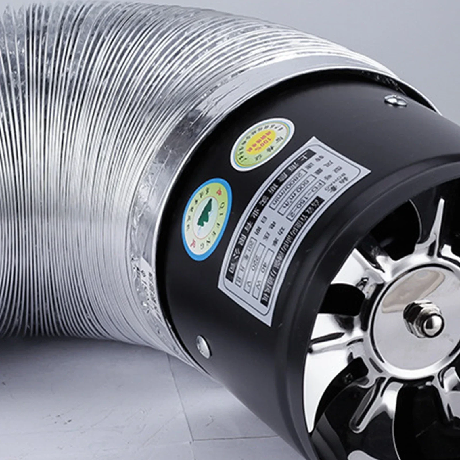 Axial Pipe Metal Blower Bathroom Fan Channel Pipe Fan 500m³/h Channel Duct Extractor Insert Exhaust Fan