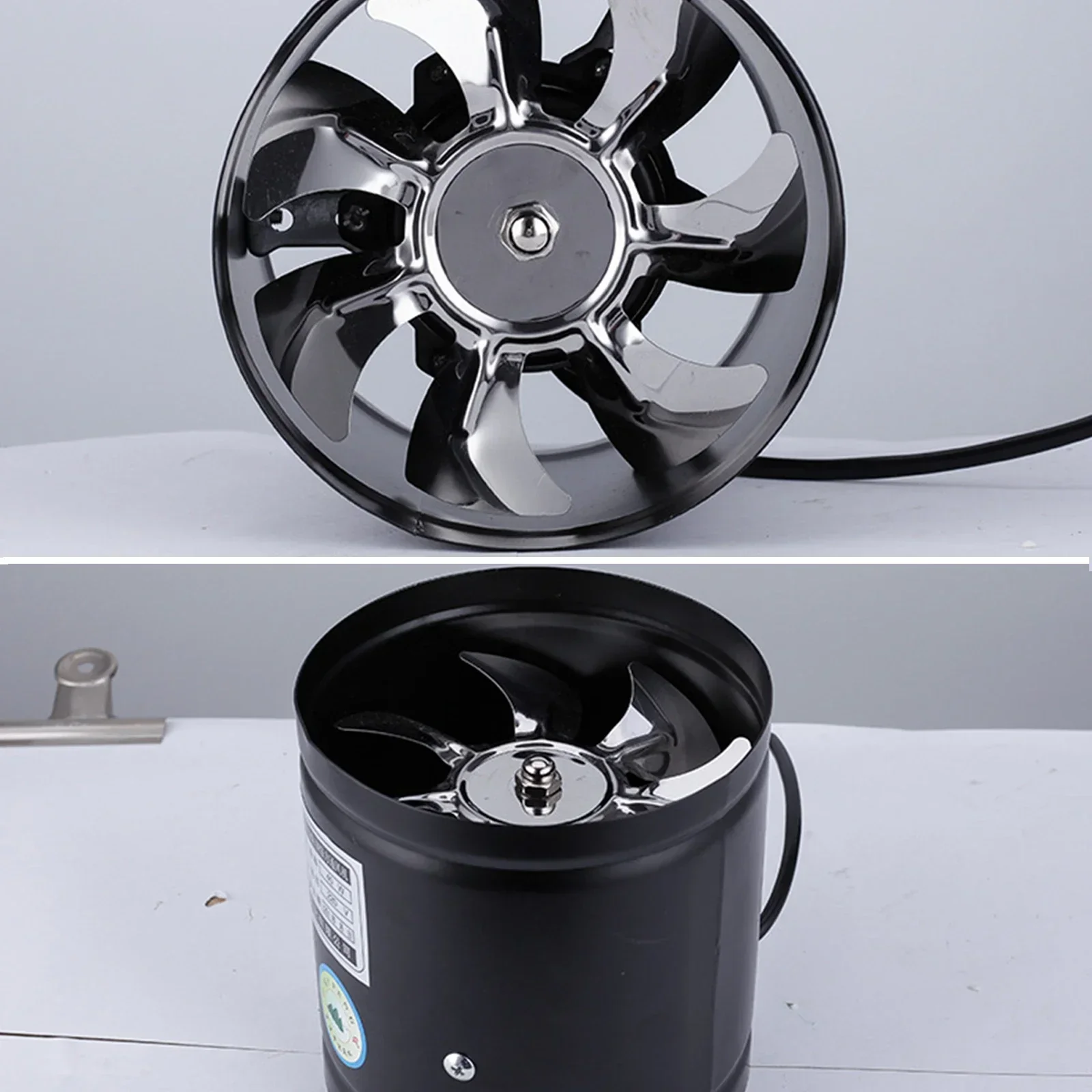 Axial Pipe Metal Blower Bathroom Fan Channel Pipe Fan 500m³/h Channel Duct Extractor Insert Exhaust Fan