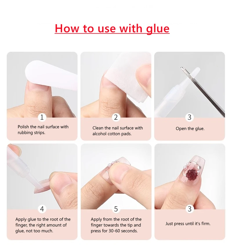 10PCS Handmade White French Press on Nails Almond Fake Nails