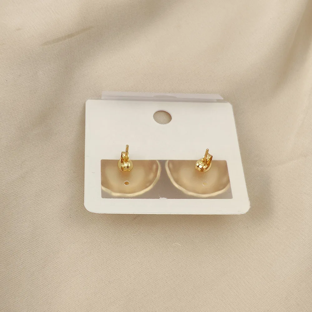 Charming round pattern oversized gemstone gold-plated 18K women's earrings, high-quality waterproof earrings, wife's gift