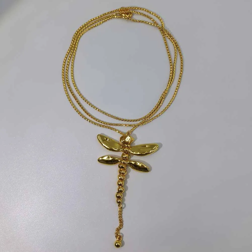 2025 Summer Hot Selling High Quality Golden Dragonfly Sweater Chain Jewelry Accessories, Surprise Gifts for Friends