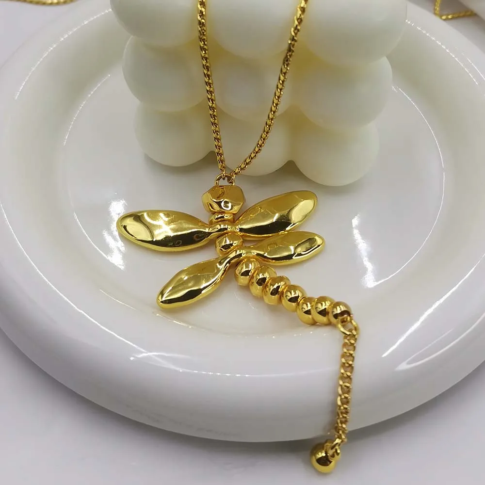 2025 Summer Hot Selling High Quality Golden Dragonfly Sweater Chain Jewelry Accessories, Surprise Gifts for Friends