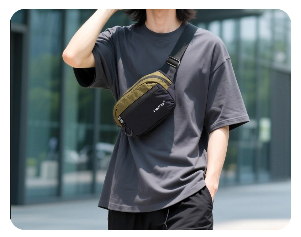 Tigernu New Light Weight Crossbody Bag Men Shoulder Bag Splashproof Waist Bag Male Multi-purpose Sling Bag