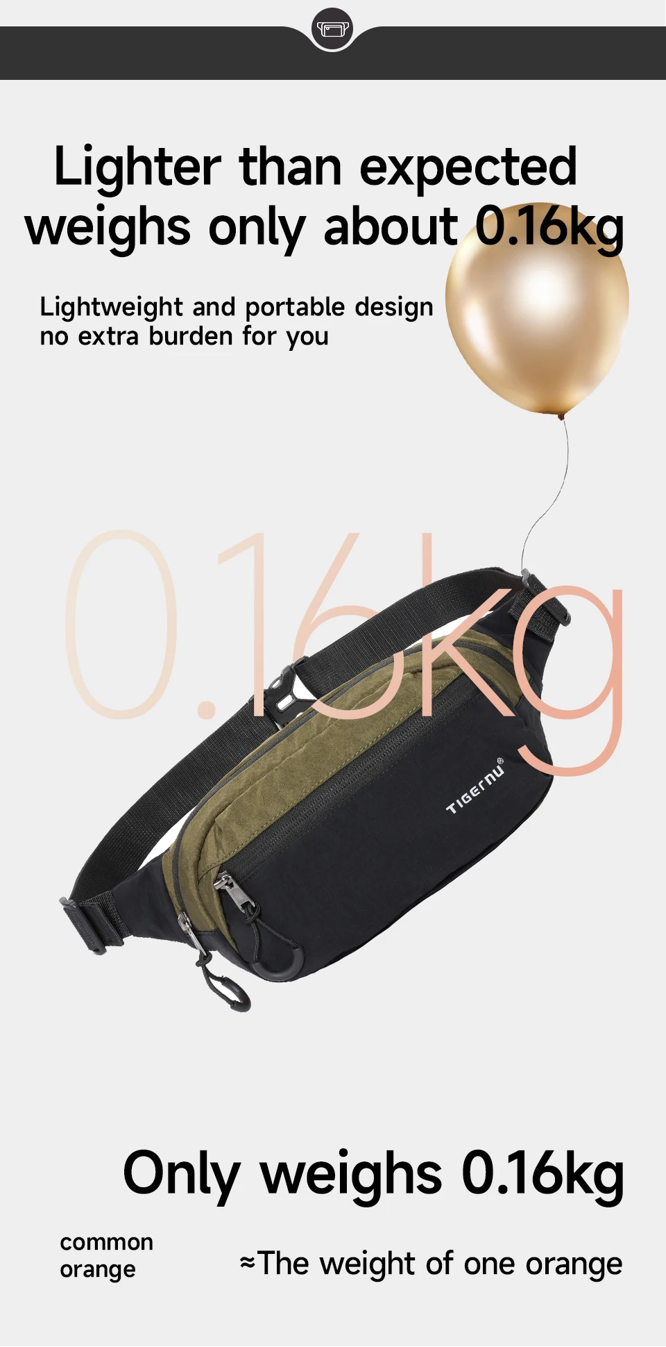 Tigernu New Light Weight Crossbody Bag Men Shoulder Bag Splashproof Waist Bag Male Multi-purpose Sling Bag