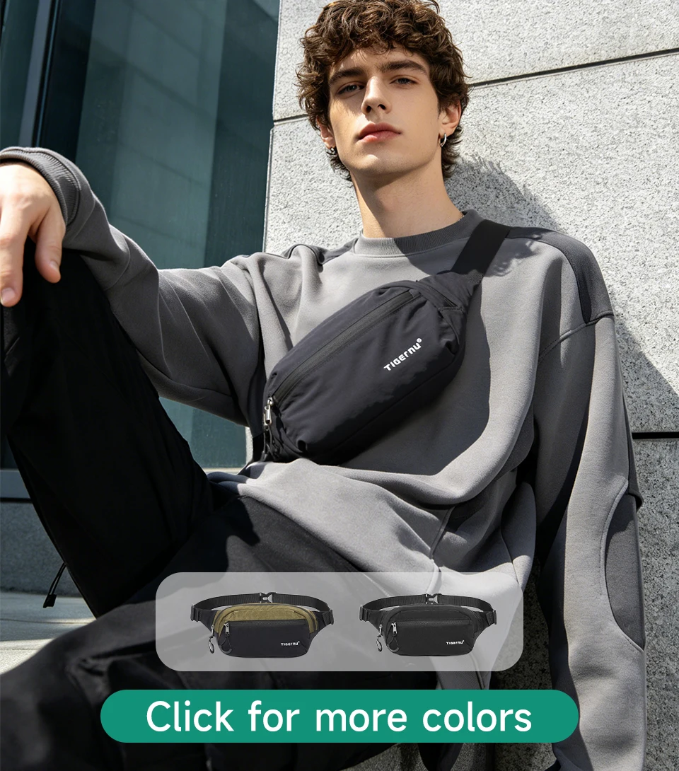 Tigernu New Light Weight Crossbody Bag Men Shoulder Bag Splashproof Waist Bag Male Multi-purpose Sling Bag