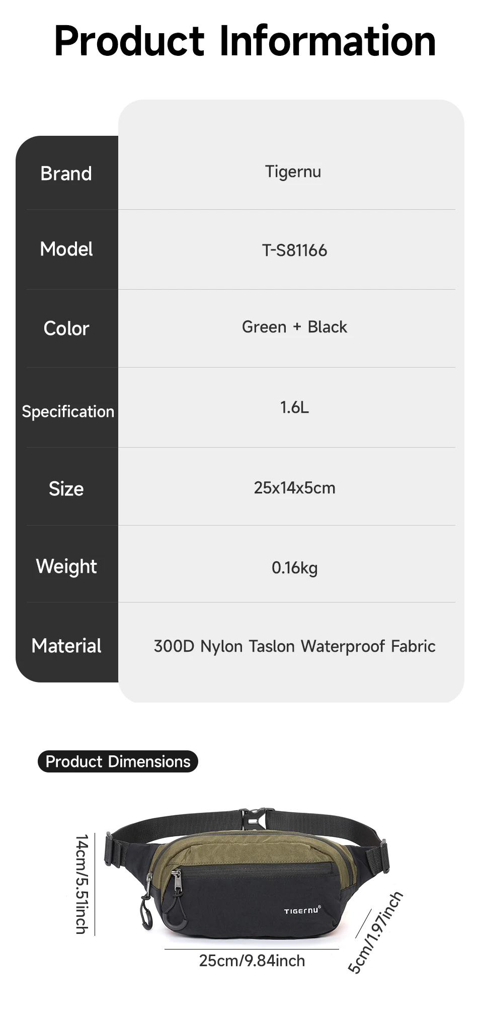 Tigernu New Light Weight Crossbody Bag Men Shoulder Bag Splashproof Waist Bag Male Multi-purpose Sling Bag