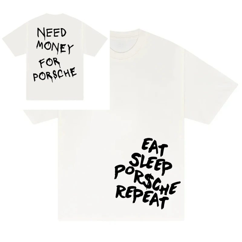 New Trend T-Shirt New Trend Pure Cotton Alphabet Printed T-Shirt Street Clothing Light Luxury Casual Loose Cotton Hip-Hop Top