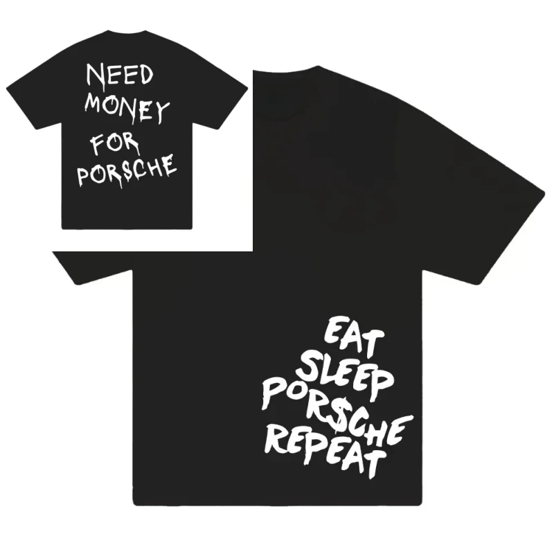 New Trend T-Shirt New Trend Pure Cotton Alphabet Printed T-Shirt Street Clothing Light Luxury Casual Loose Cotton Hip-Hop Top