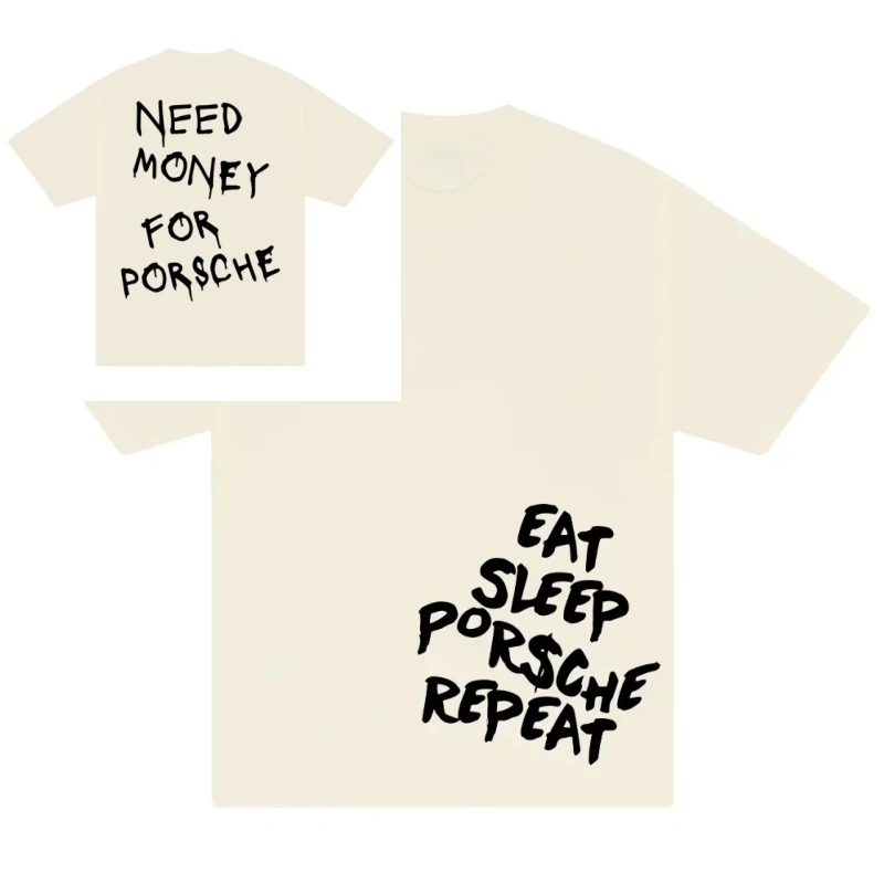 New Trend T-Shirt New Trend Pure Cotton Alphabet Printed T-Shirt Street Clothing Light Luxury Casual Loose Cotton Hip-Hop Top