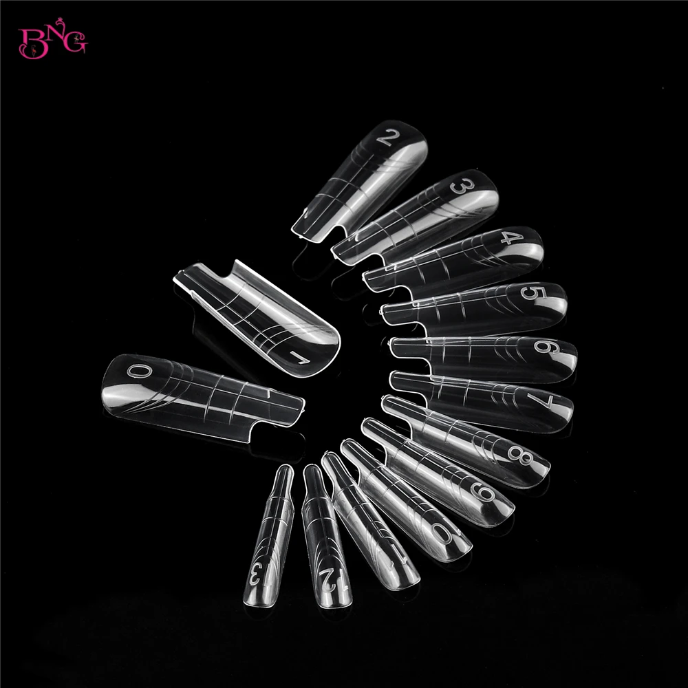 BNG New 70/140Pcs Dual Forms for Poly Nail Gel Soft Nail Forms Molds Acrylic Full Cover False Nail Tips Manicure Extension