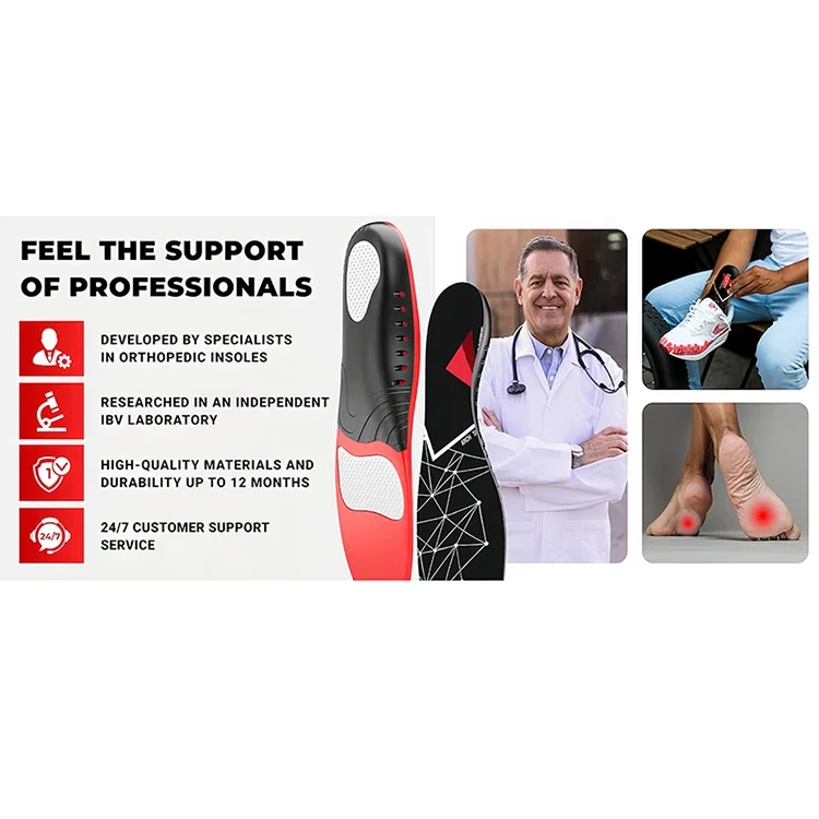 220+ Lbs Heavy Duty High Arch Support Insoles for Men Women Shock Absorbing Shoe Inserts for Flat Feet Standing All Day Insole