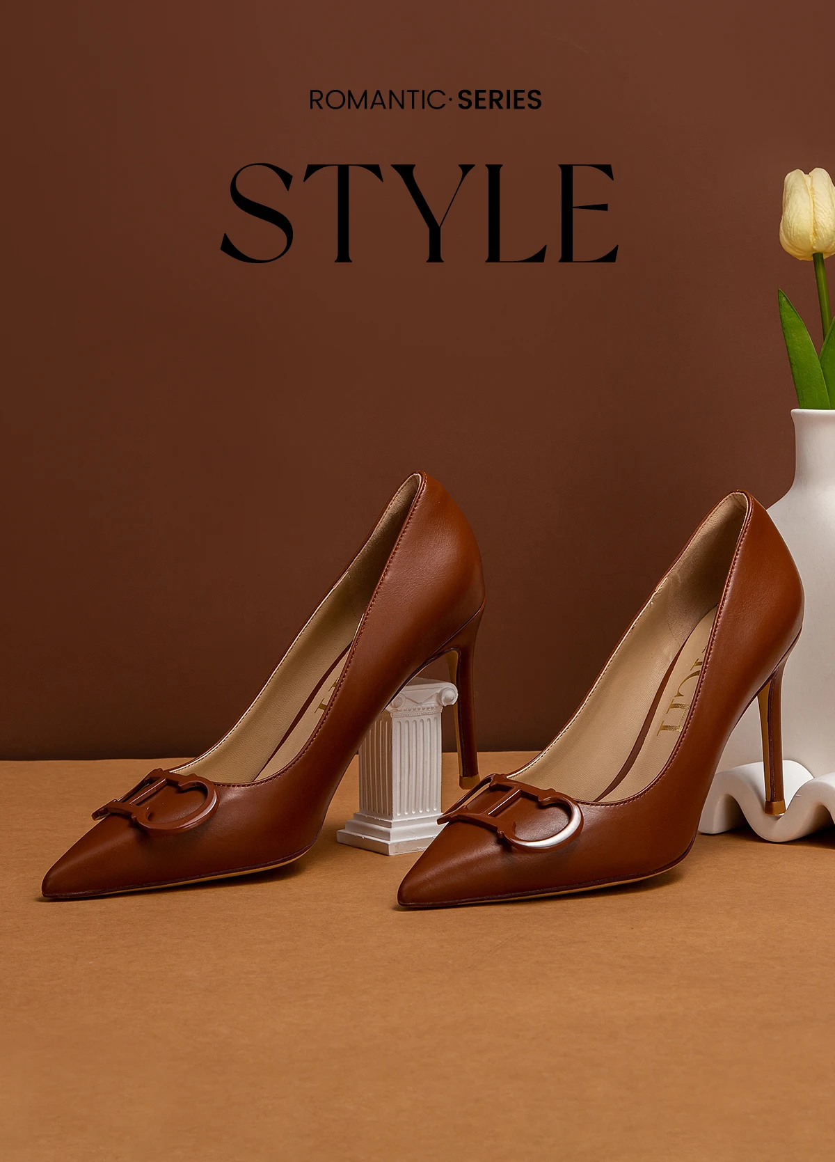 C-H Woman shoes High Heels New Pointed Metal Buckle Party Carnival Women's Shoes 9cm
