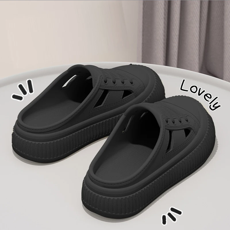 Smile Women's Sandals Comfortable Soft Cave Shoes Summer New Thick-soled EVA Sandals Breathable Non-slip Sandals Elevated Shoes