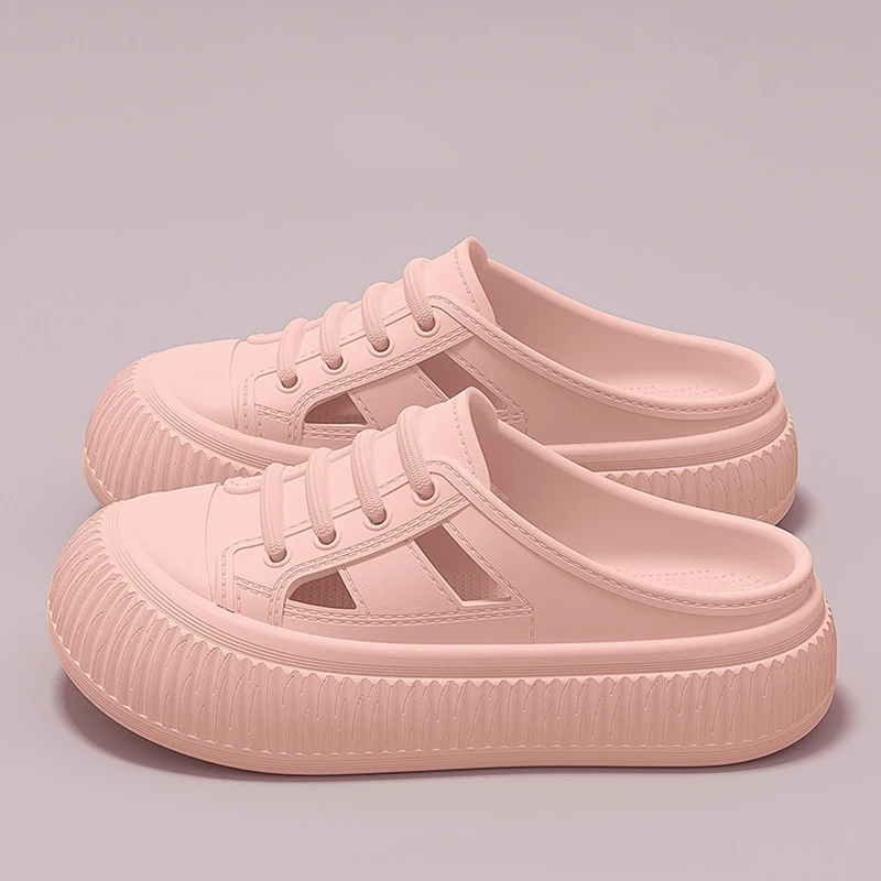 Smile Women's Sandals Comfortable Soft Cave Shoes Summer New Thick-soled EVA Sandals Breathable Non-slip Sandals Elevated Shoes