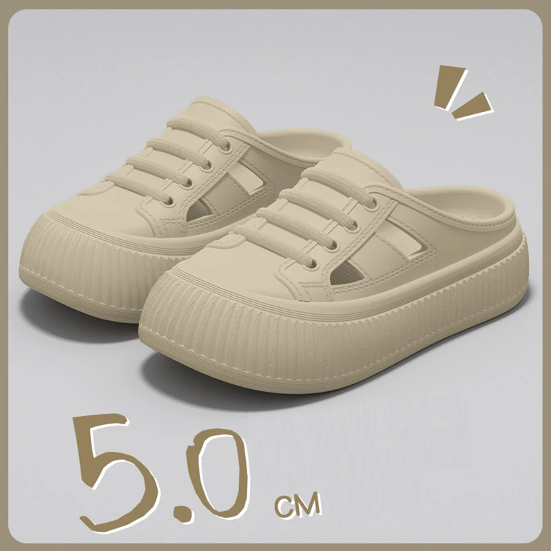 Smile Women's Sandals Comfortable Soft Cave Shoes Summer New Thick-soled EVA Sandals Breathable Non-slip Sandals Elevated Shoes