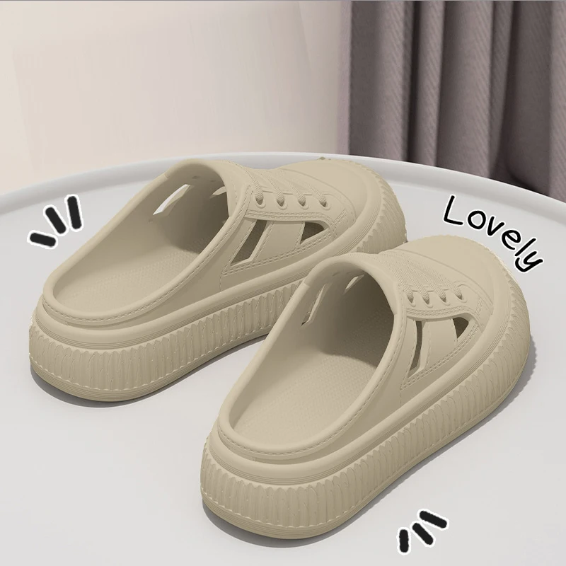 Smile Women's Sandals Comfortable Soft Cave Shoes Summer New Thick-soled EVA Sandals Breathable Non-slip Sandals Elevated Shoes