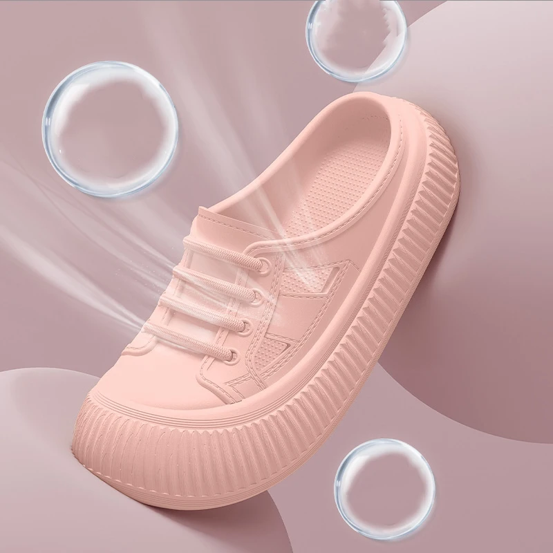 Smile Women's Sandals Comfortable Soft Cave Shoes Summer New Thick-soled EVA Sandals Breathable Non-slip Sandals Elevated Shoes