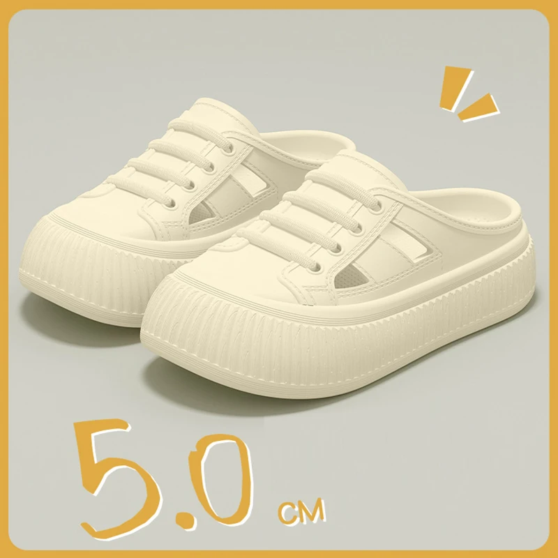Smile Women's Sandals Comfortable Soft Cave Shoes Summer New Thick-soled EVA Sandals Breathable Non-slip Sandals Elevated Shoes