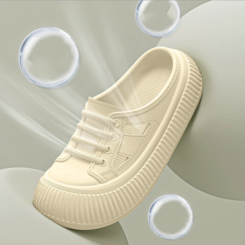 Smile Women's Sandals Comfortable Soft Cave Shoes Summer New Thick-soled EVA Sandals Breathable Non-slip Sandals Elevated Shoes