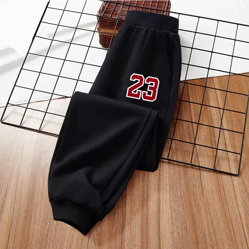 Children Football Number Trousers Boys Spring and Autumn Long Pants Elastic Band Sports Pants 7-10T
