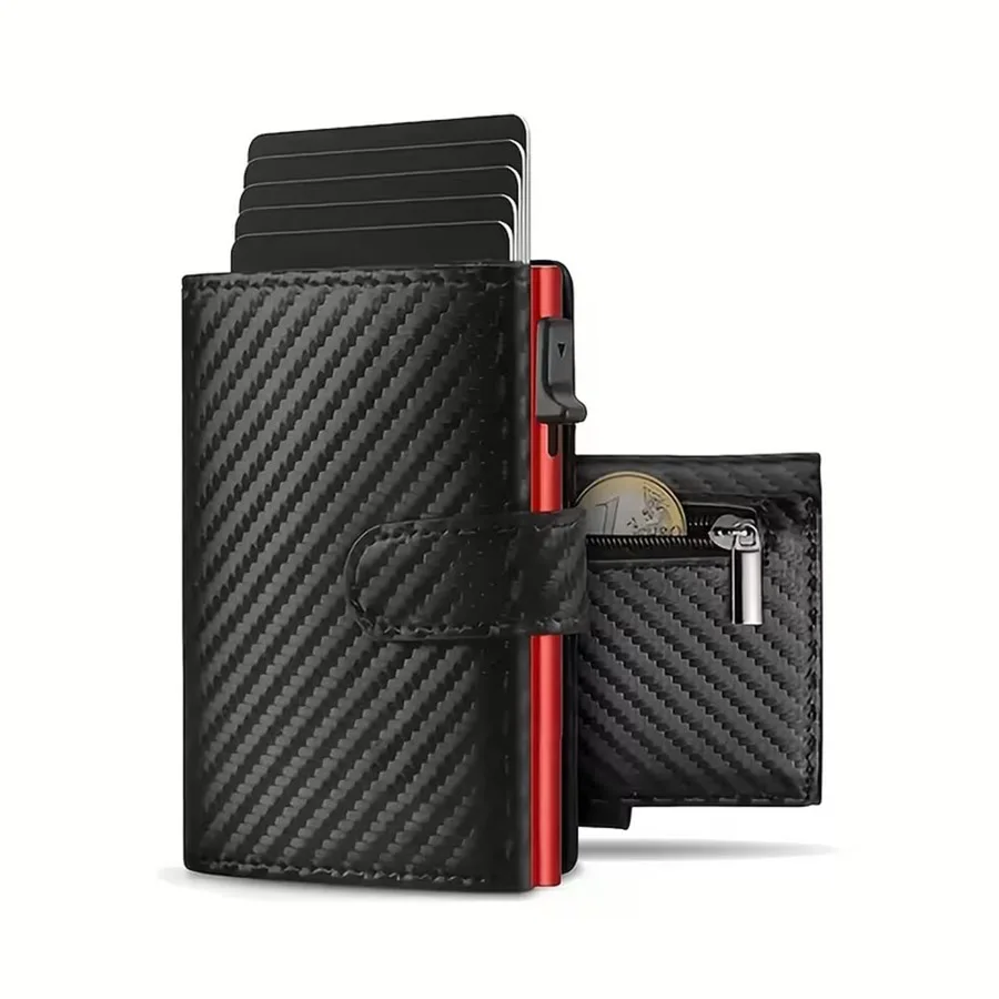 Men's Wallet with Coin Case RFID Protection Slim Wallet Card Wallet Small Credit Cards Credit Card Wallet