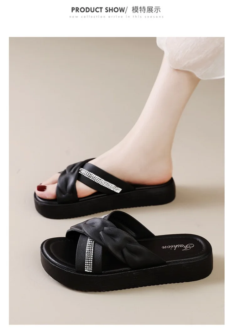 2026 Summer New Fashion Women Shoes Slippers Comfortable Platform Shoe High Heels Leisure Flower Outdoor Beach Slipper Women