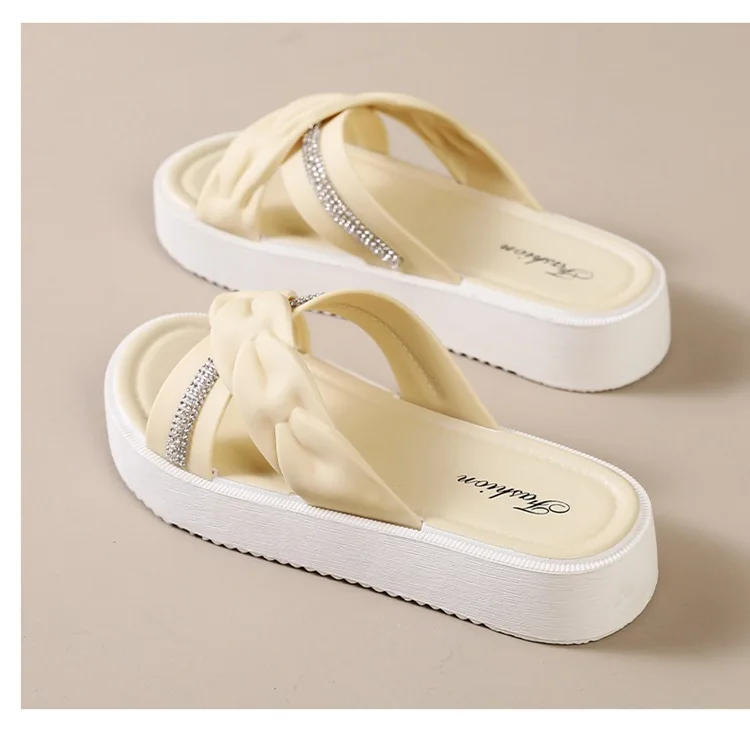 2026 Summer New Fashion Women Shoes Slippers Comfortable Platform Shoe High Heels Leisure Flower Outdoor Beach Slipper Women