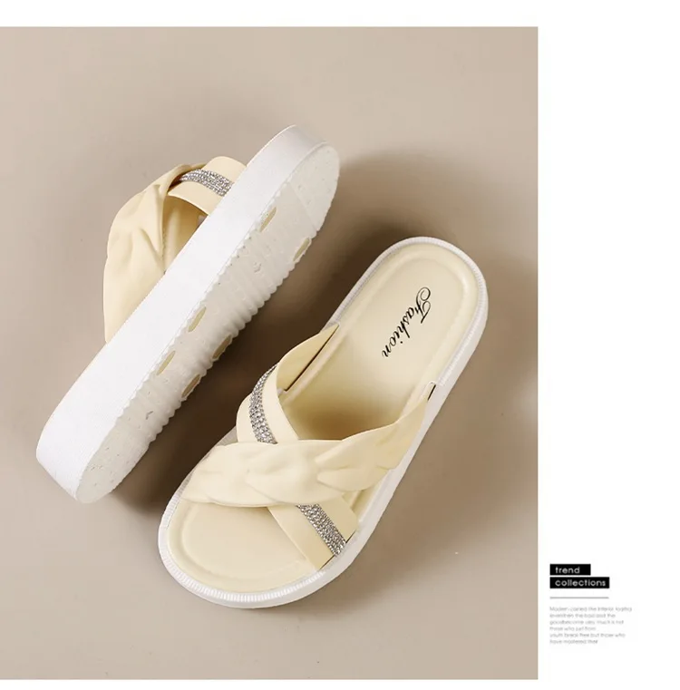 2026 Summer New Fashion Women Shoes Slippers Comfortable Platform Shoe High Heels Leisure Flower Outdoor Beach Slipper Women