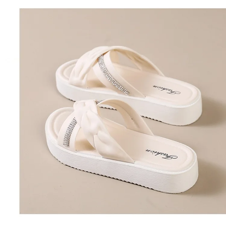 2026 Summer New Fashion Women Shoes Slippers Comfortable Platform Shoe High Heels Leisure Flower Outdoor Beach Slipper Women
