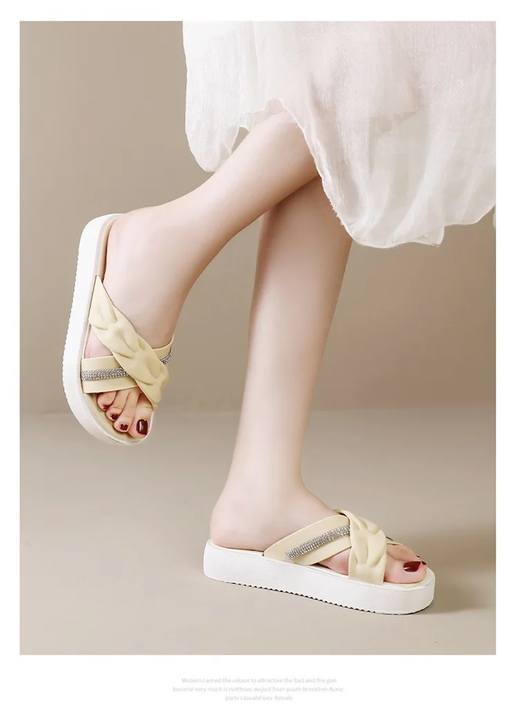 2026 Summer New Fashion Women Shoes Slippers Comfortable Platform Shoe High Heels Leisure Flower Outdoor Beach Slipper Women