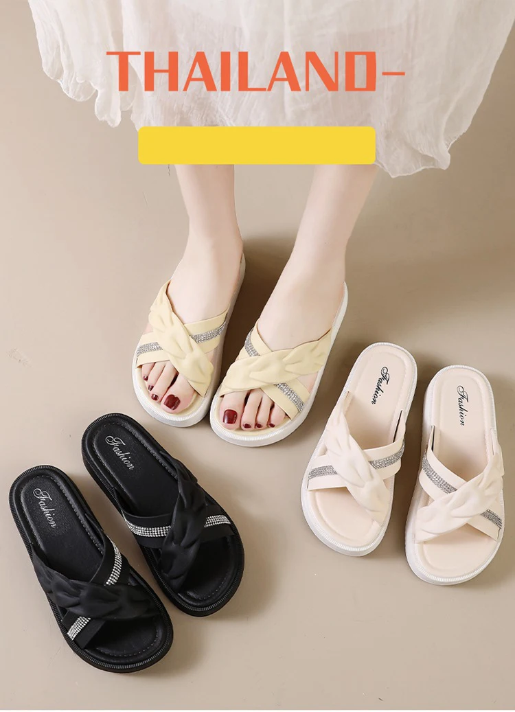 2026 Summer New Fashion Women Shoes Slippers Comfortable Platform Shoe High Heels Leisure Flower Outdoor Beach Slipper Women