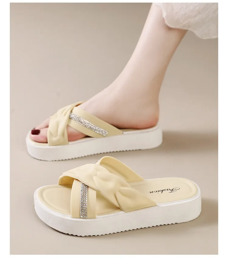 2026 Summer New Fashion Women Shoes Slippers Comfortable Platform Shoe High Heels Leisure Flower Outdoor Beach Slipper Women