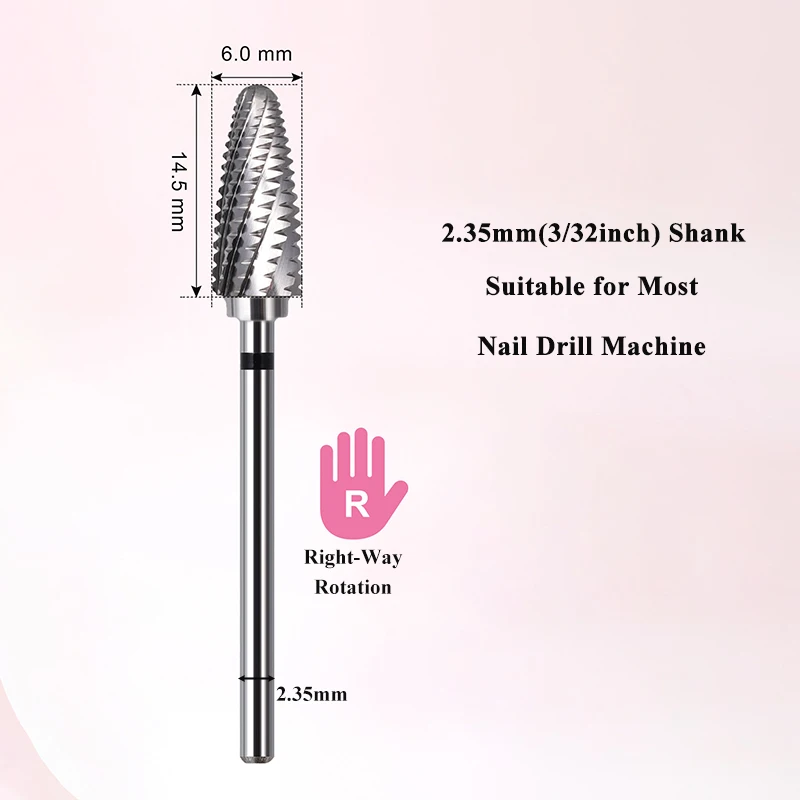 Professional Carbide Tungsten Nail Drill Bit For Hard Thick Gel Removal Acrylic Nail Bit Electric Drills File Manicure Accessory