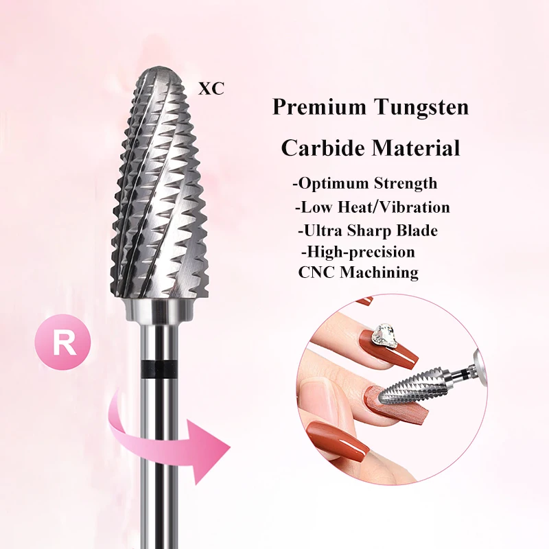 Professional Carbide Tungsten Nail Drill Bit For Hard Thick Gel Removal Acrylic Nail Bit Electric Drills File Manicure Accessory