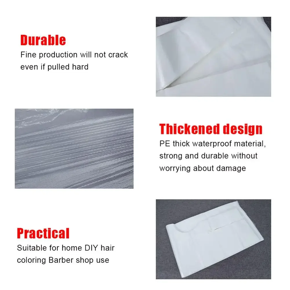 100 Disposable Hair Coloring Barber Cloth Long Barber Wai Cloth Perm Hair Salon Haircut Wai Hairdressing Cape Shawl Pe Apron