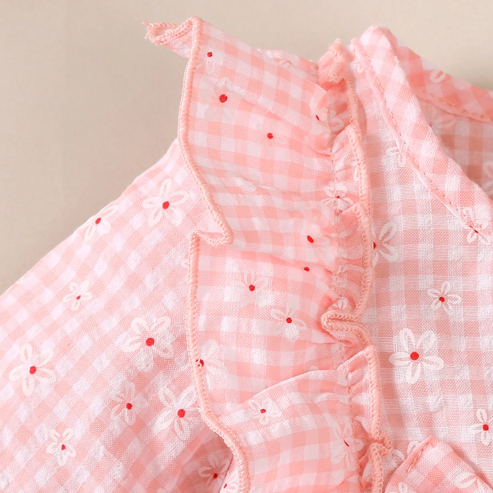 Baby Girl Sweet Dress Round Neck Small Floral Plaid Long Sleeved Dress Suitable for 0-18 Months Cute Baby Girl Autumn Dress