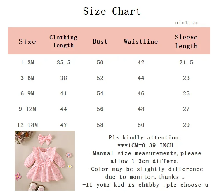 Baby Girl Sweet Dress Round Neck Small Floral Plaid Long Sleeved Dress Suitable for 0-18 Months Cute Baby Girl Autumn Dress