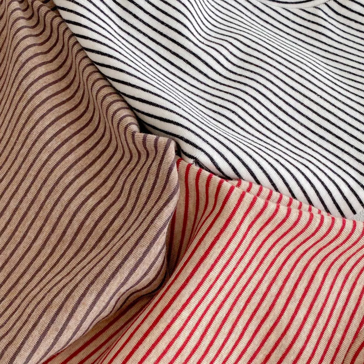Children's autumn and winter striped semi-high collar long sleeve base shirt, male and female baby autumn and winter striped bas