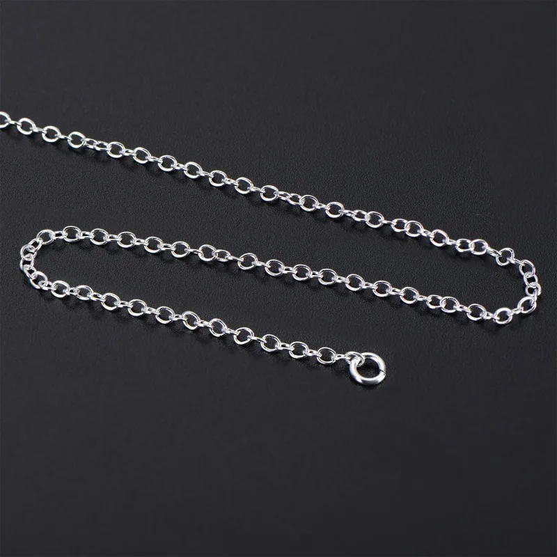 10pcs/Pack 925 Sterling Silver 16/18/20/22/24 Inch Rolo Chain Necklace Chains Lobster Clasp for Jewelry Making Supplies 1.2 mm