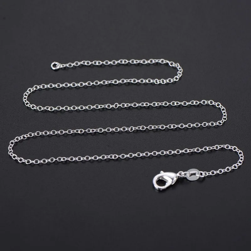 10pcs/Pack 925 Sterling Silver 16/18/20/22/24 Inch Rolo Chain Necklace Chains Lobster Clasp for Jewelry Making Supplies 1.2 mm