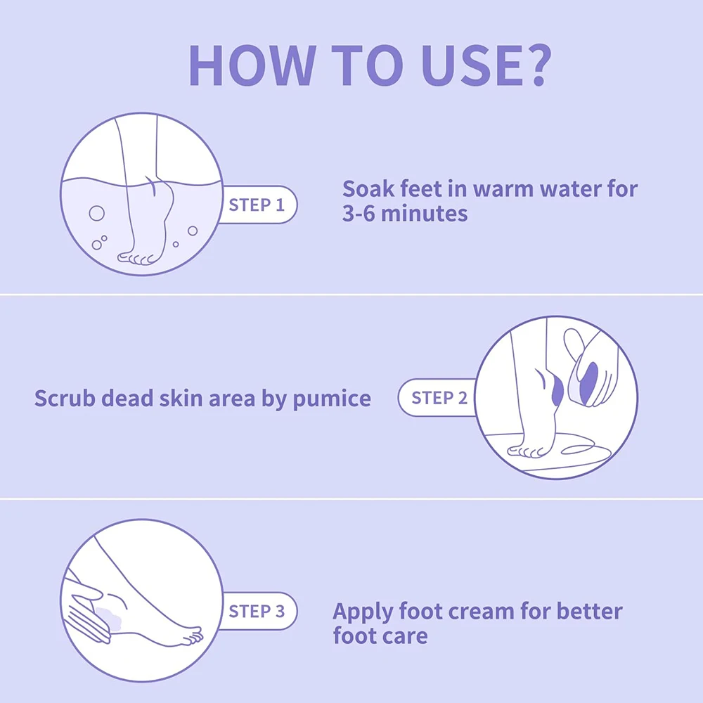 100Pcs Purple Foot Pumice Stone For Feet Foot Scrubber Sponge Callus Remover Dead Skin Pedicure Nail Supplies Art Salon Home Use