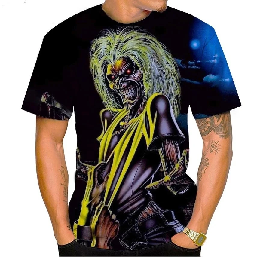 Living Dead Band 3D Print Sport Quick Dry Breathable Men T-shirt Hip Hop Rock Heavy Metal Street Fans Parent-child Short Sleeve