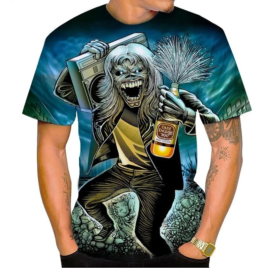 Living Dead Band 3D Print Sport Quick Dry Breathable Men T-shirt Hip Hop Rock Heavy Metal Street Fans Parent-child Short Sleeve