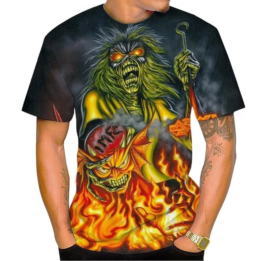 Living Dead Band 3D Print Sport Quick Dry Breathable Men T-shirt Hip Hop Rock Heavy Metal Street Fans Parent-child Short Sleeve