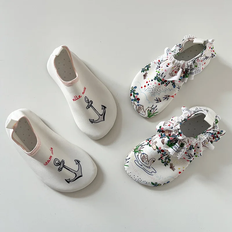 2026 Summer Children Swimming Shoes Cartoon Printed Non-slip Quick-Dry Boys Girls Beach Water Playground Sandals Shoes