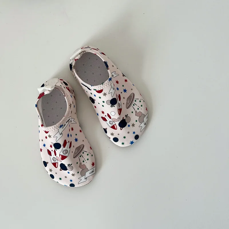 2026 Summer Children Swimming Shoes Cartoon Printed Non-slip Quick-Dry Boys Girls Beach Water Playground Sandals Shoes